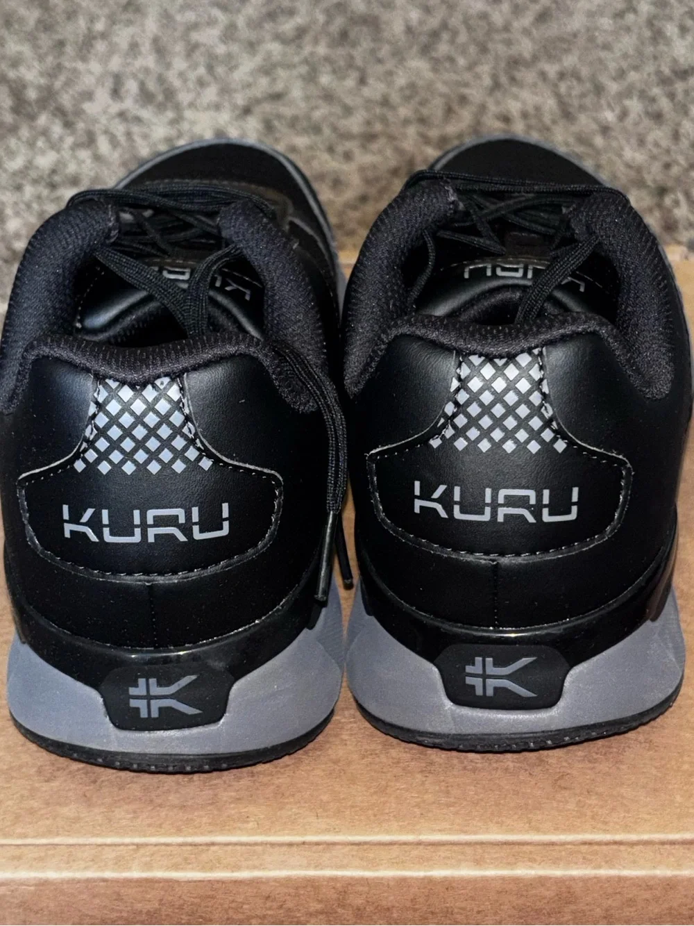 KURU Quantum 2.0 Women’s 8.5 Wide Jet Black Slate Gray Comfort Walking Shoes